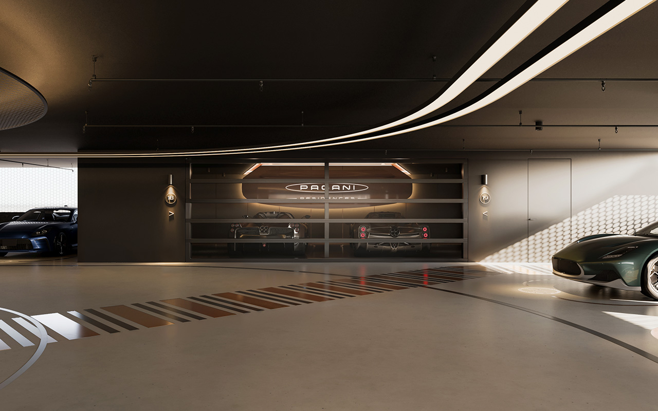 automotive garage at Pagani Residences Miami