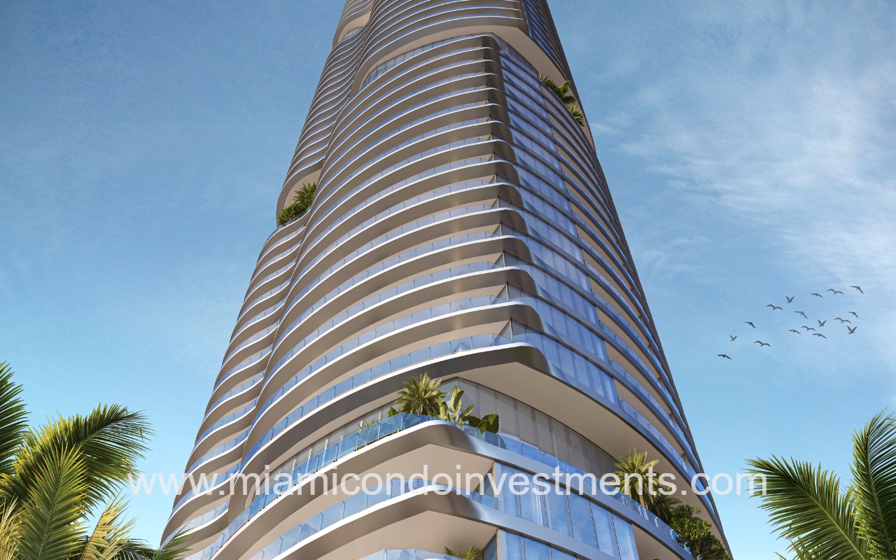 619 Brickell condo building upwards view