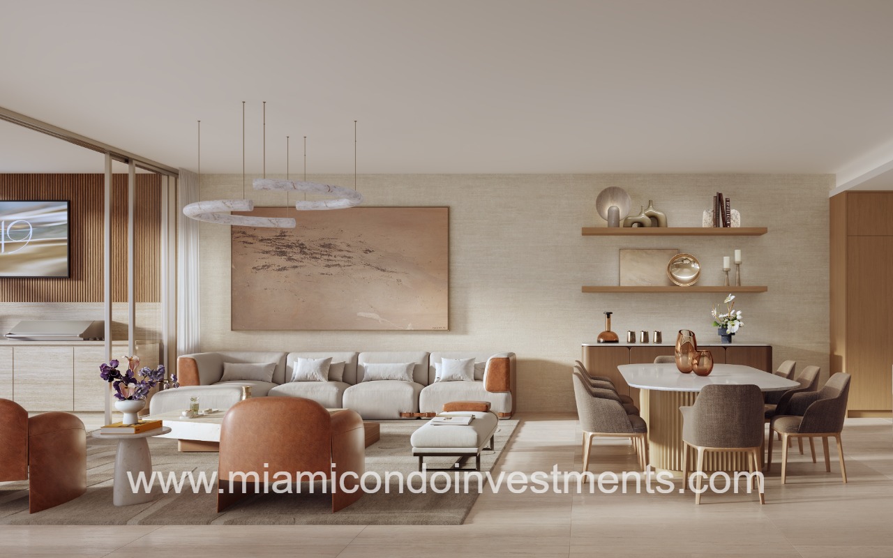 619 Brickell condo living room