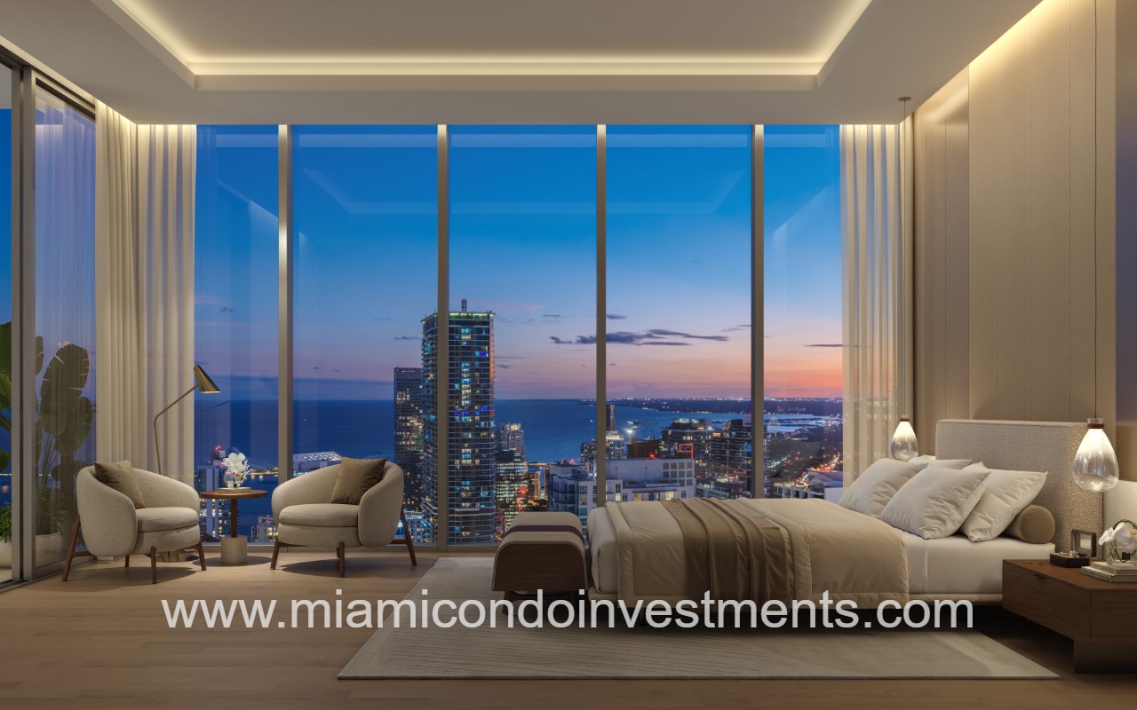 619 Brickell condo primary bedroom