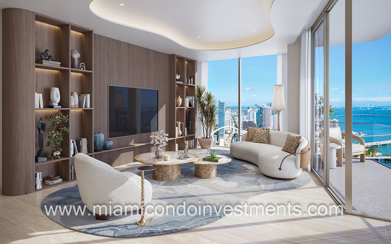 Delano Residences Miami living room