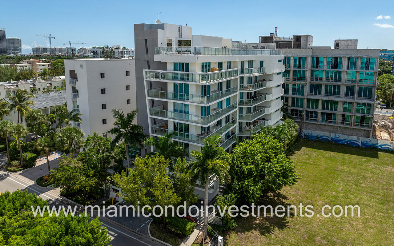 One Bay Harbor condos in Bay Harbor Islands facing side of building