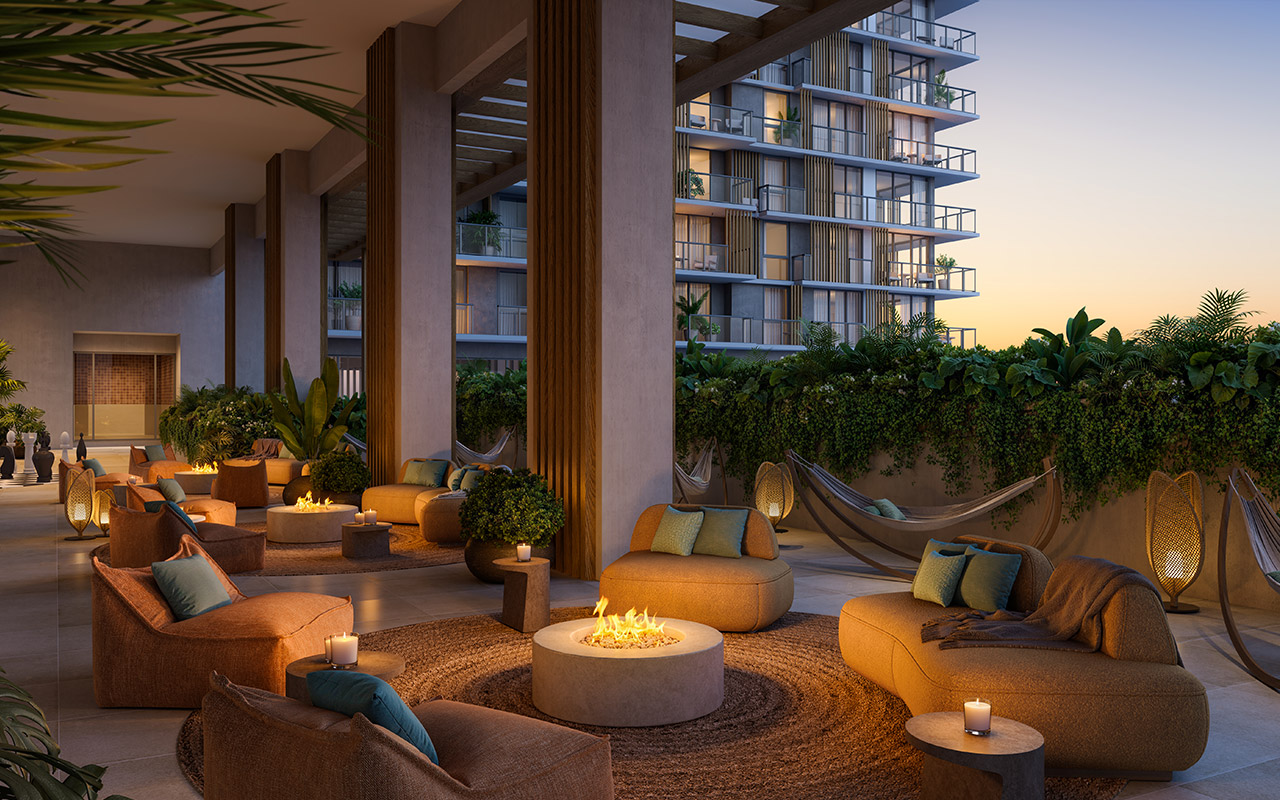 The William Residences fire pit