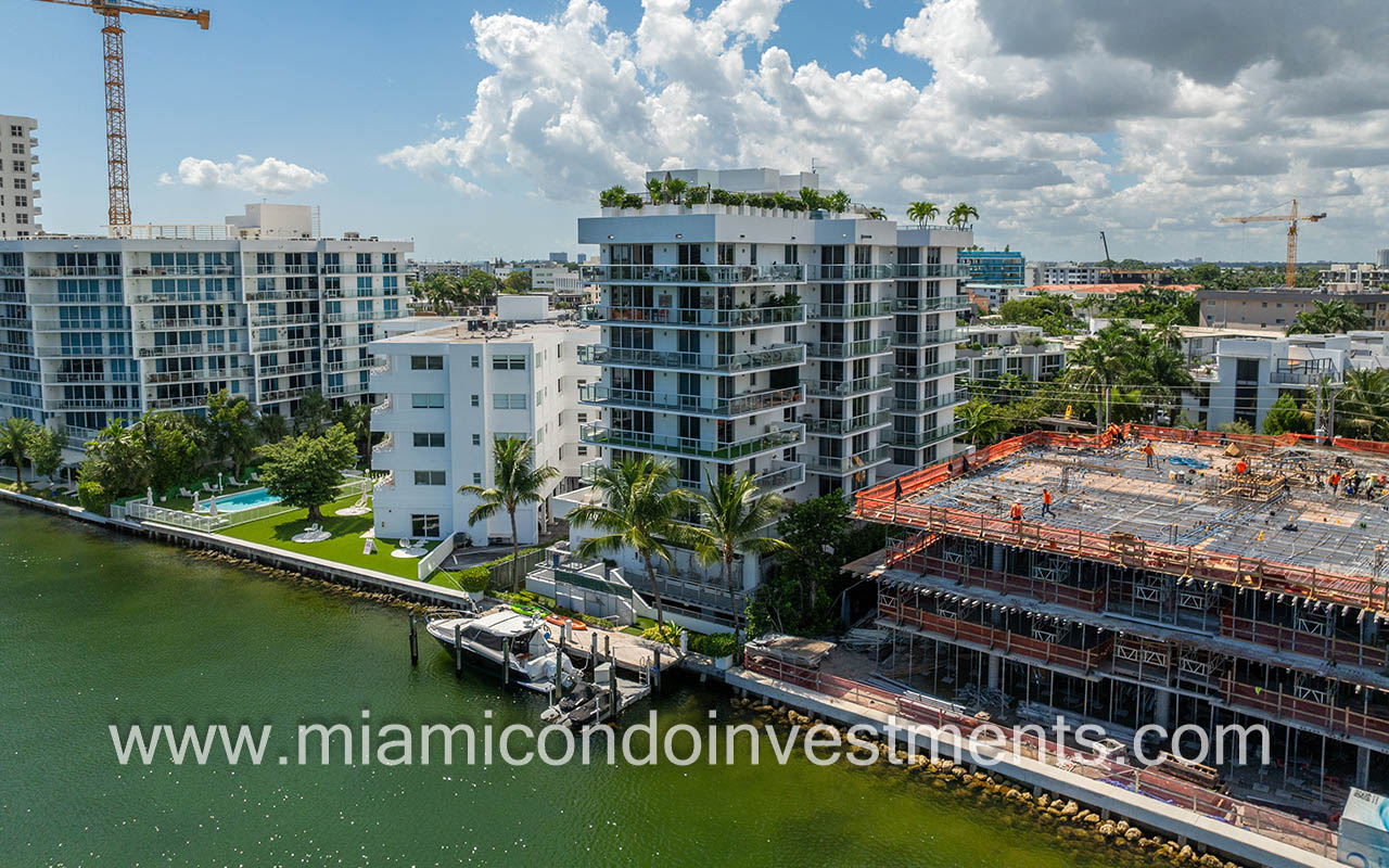 Harbour Park condo drone of facing back side of building from waterway