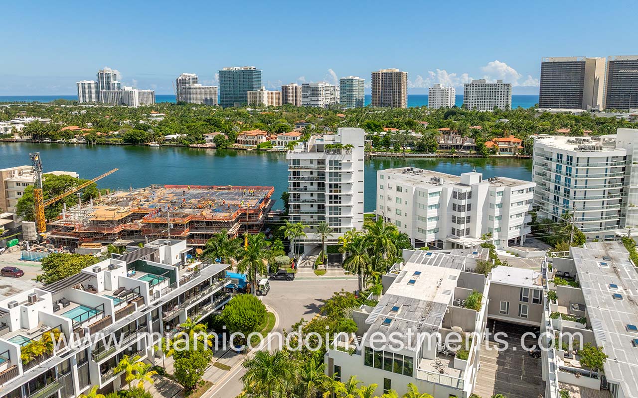 Harbour Park condo drone front of building with surrounding views
