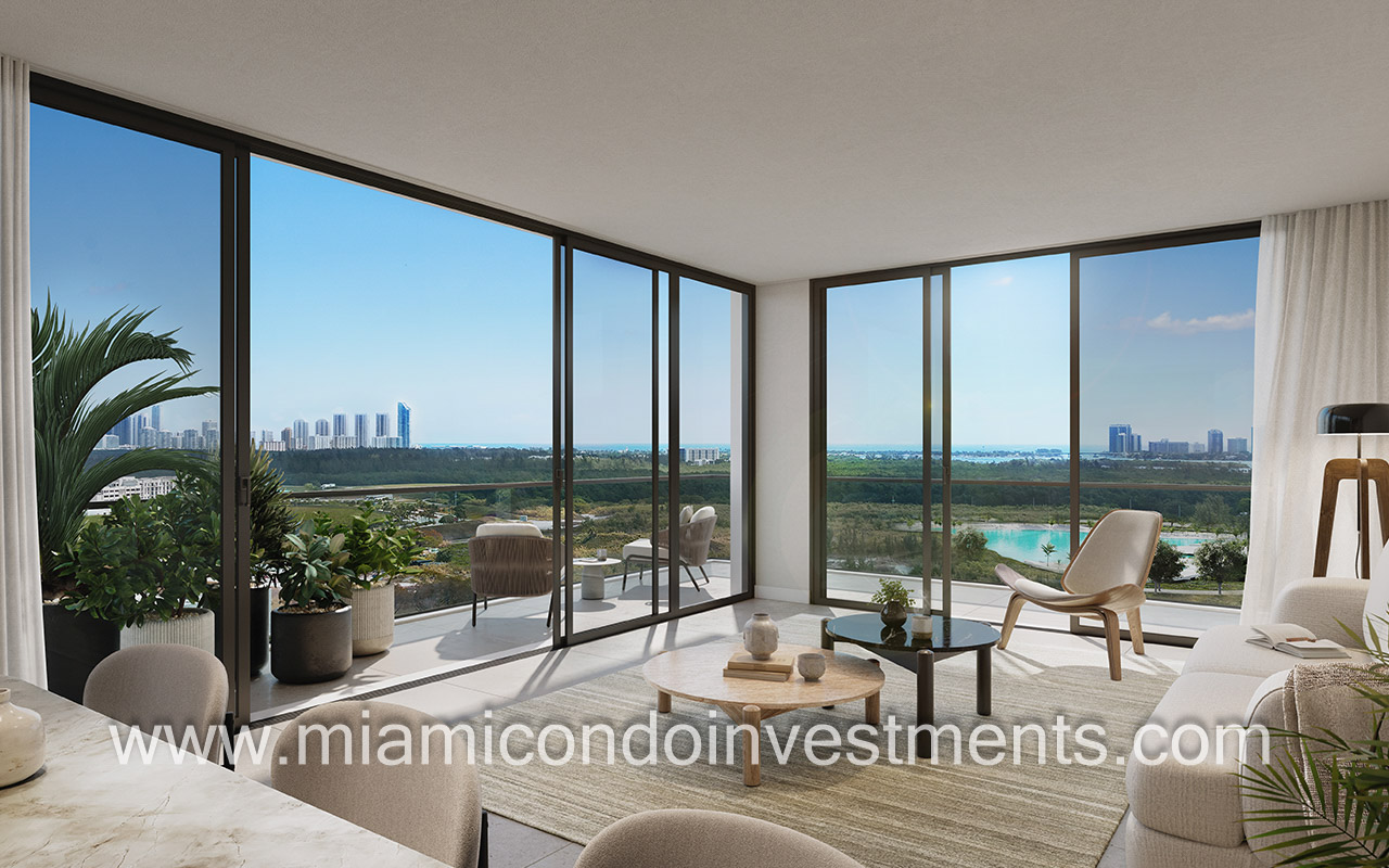 Nexo Residences condominium with outdoor view and natural light