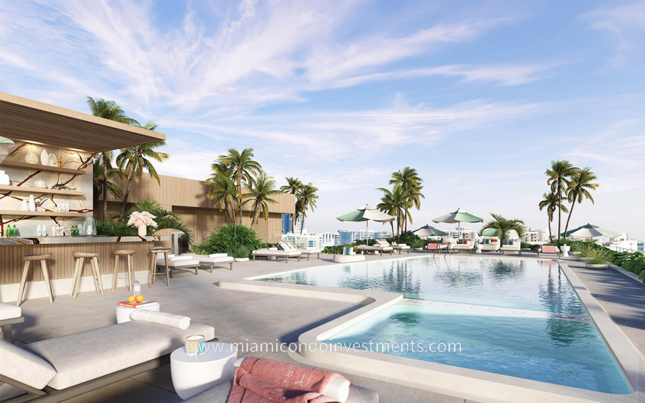 Origin Residences rooftop pool and bar