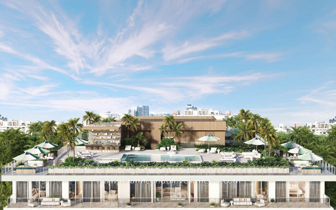 Origin Residences panoramic view of rooftop pool and bar