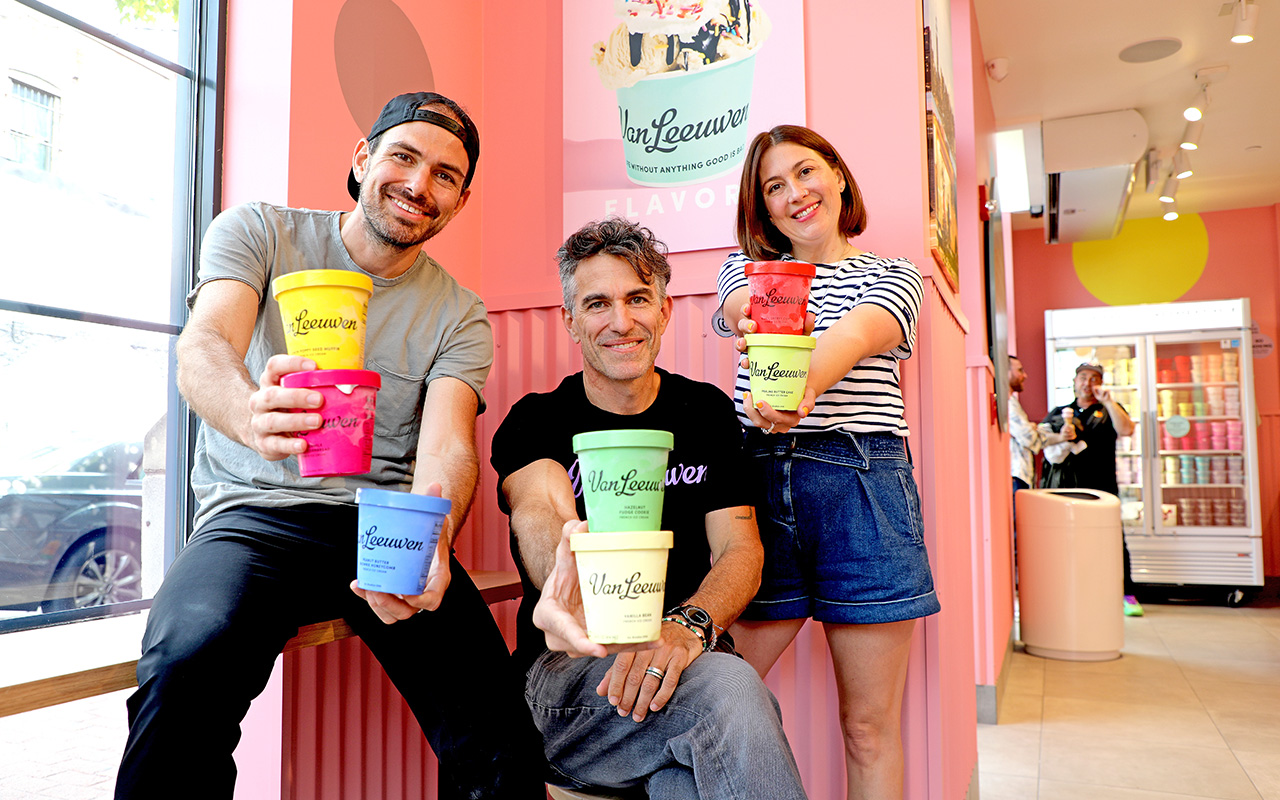 Van Leeuwen Ice Cream founders Ben Van Leeuwen Pete Van Leeuwen and Laura O'Neill