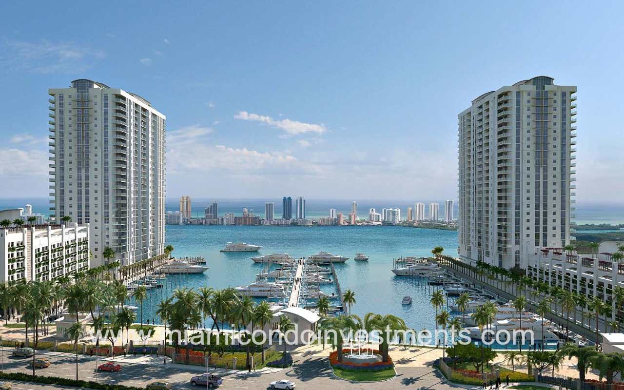 Marina Palms North building and marina with view