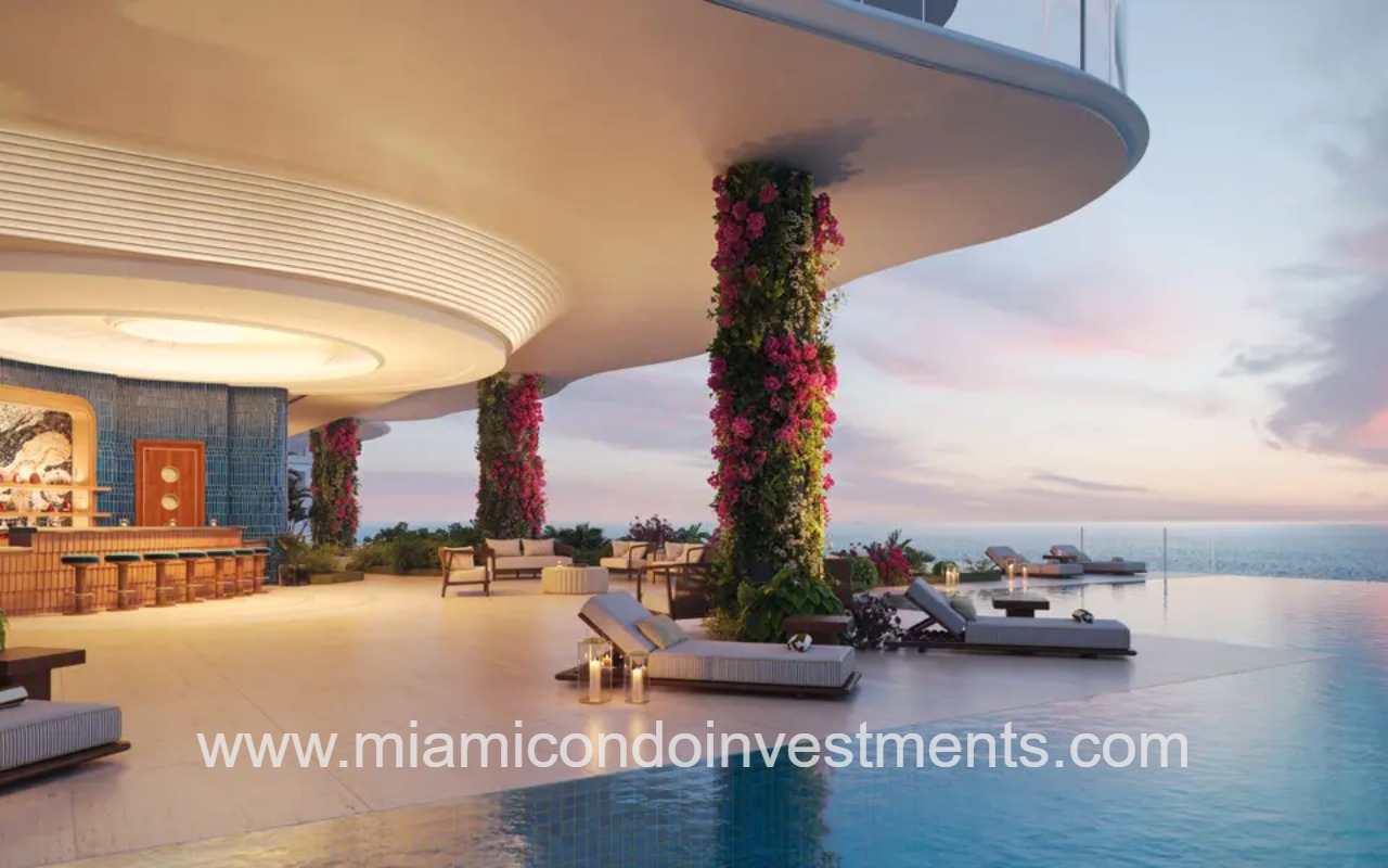 Ocean Terrace Residences pool area deck and bar
