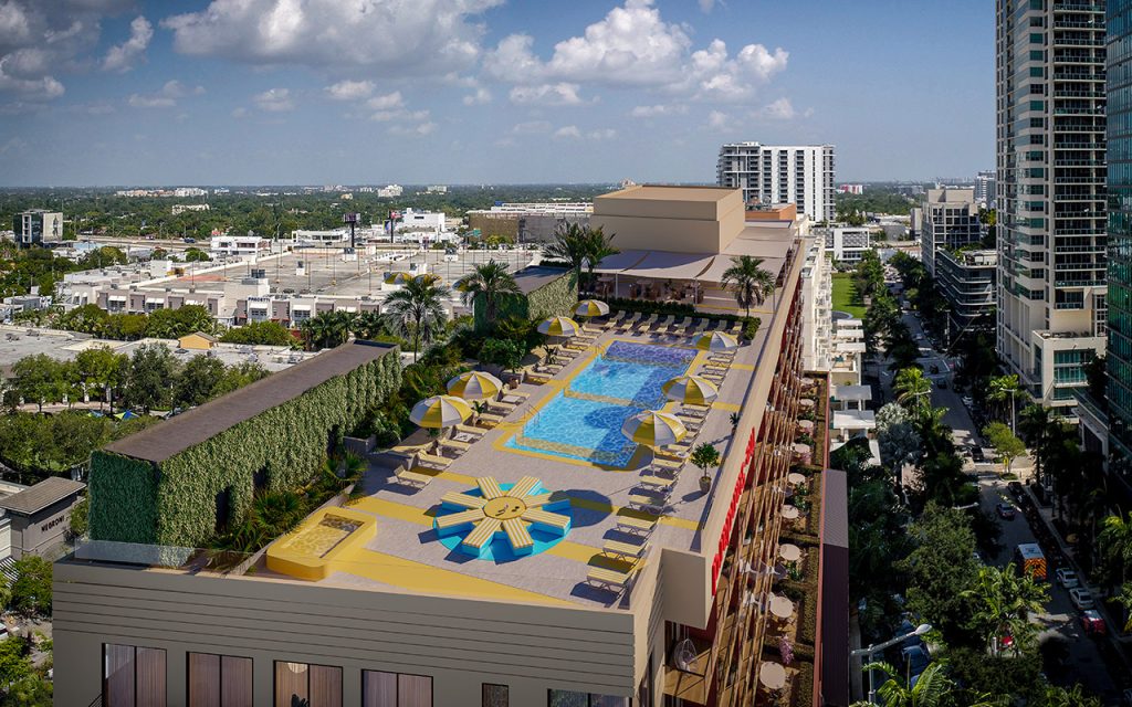 rooftop resort style pool at The Standard Residences Midtown Miami