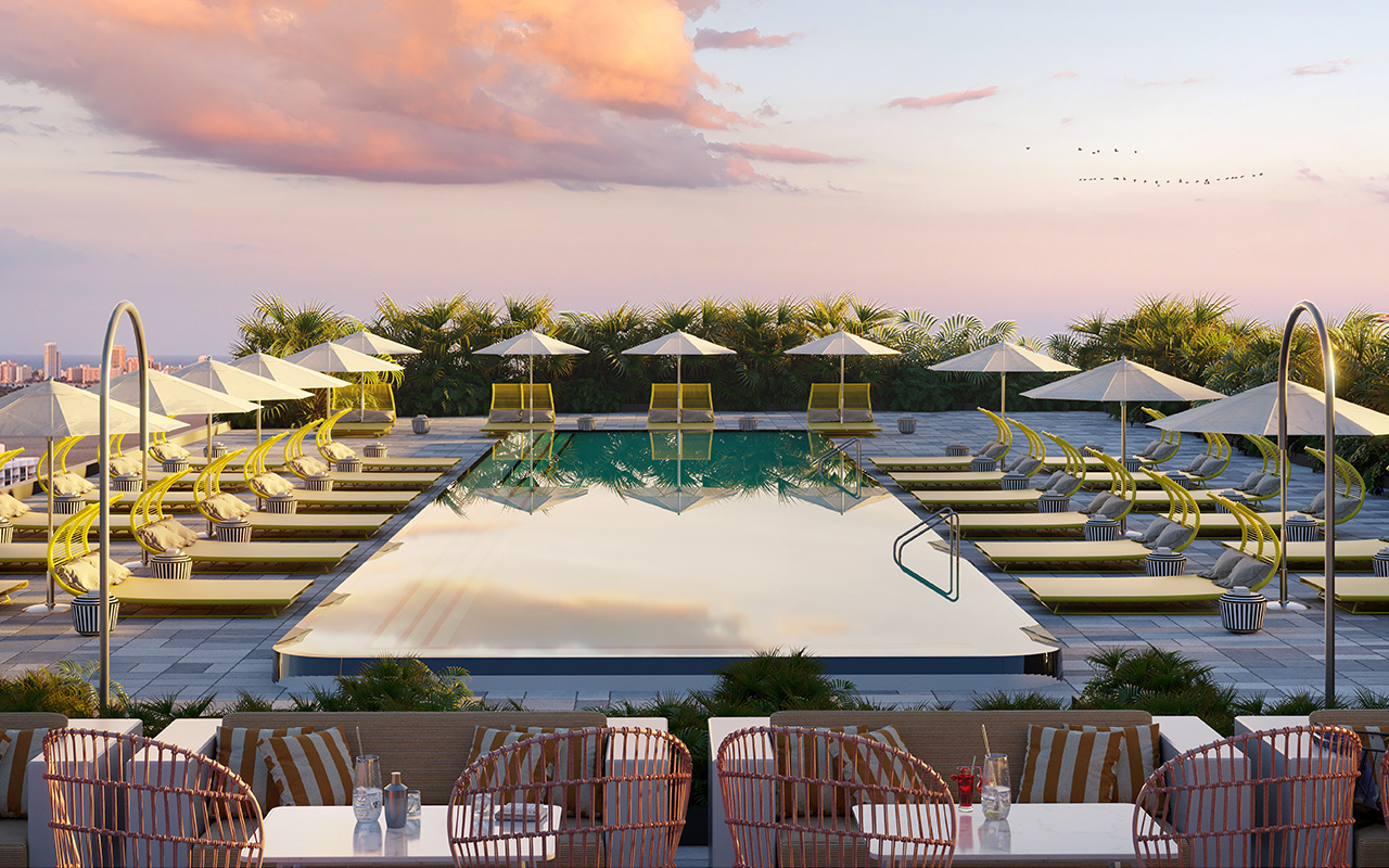 The Standard Residences Midtown Miami rooftop pool
