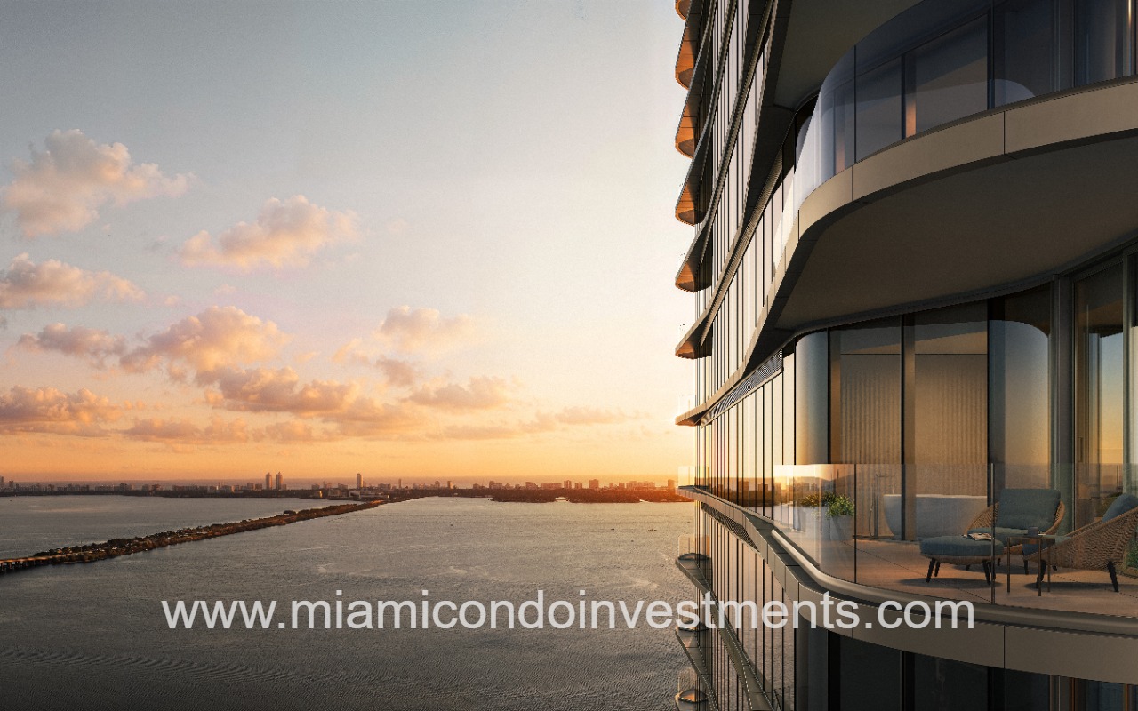 LILLI Miami Edgewater side angle view of building and bay