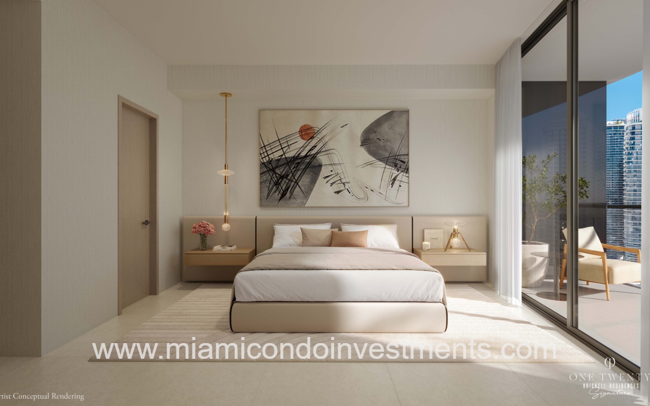 One Twenty Brickell Signature primary bedroom