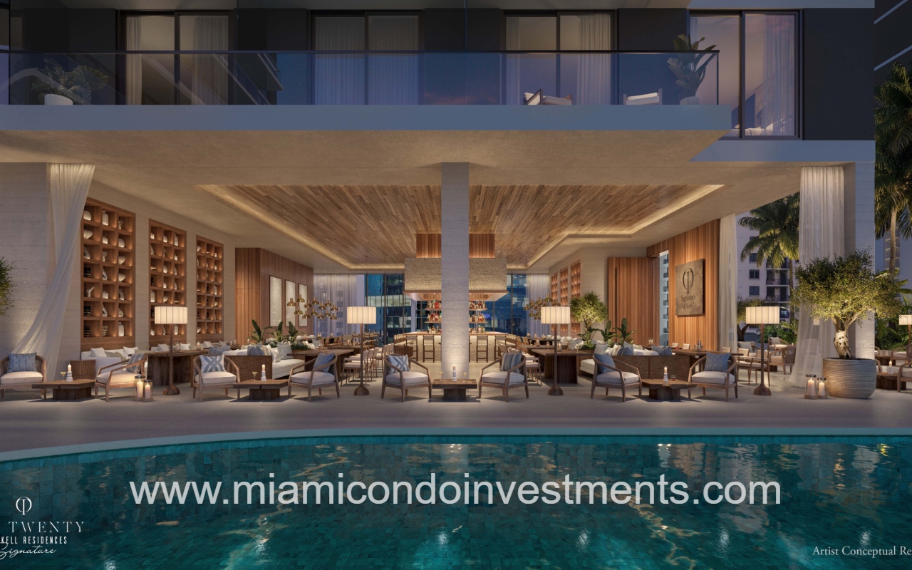 One Twenty Brickell Signature Club with pool view