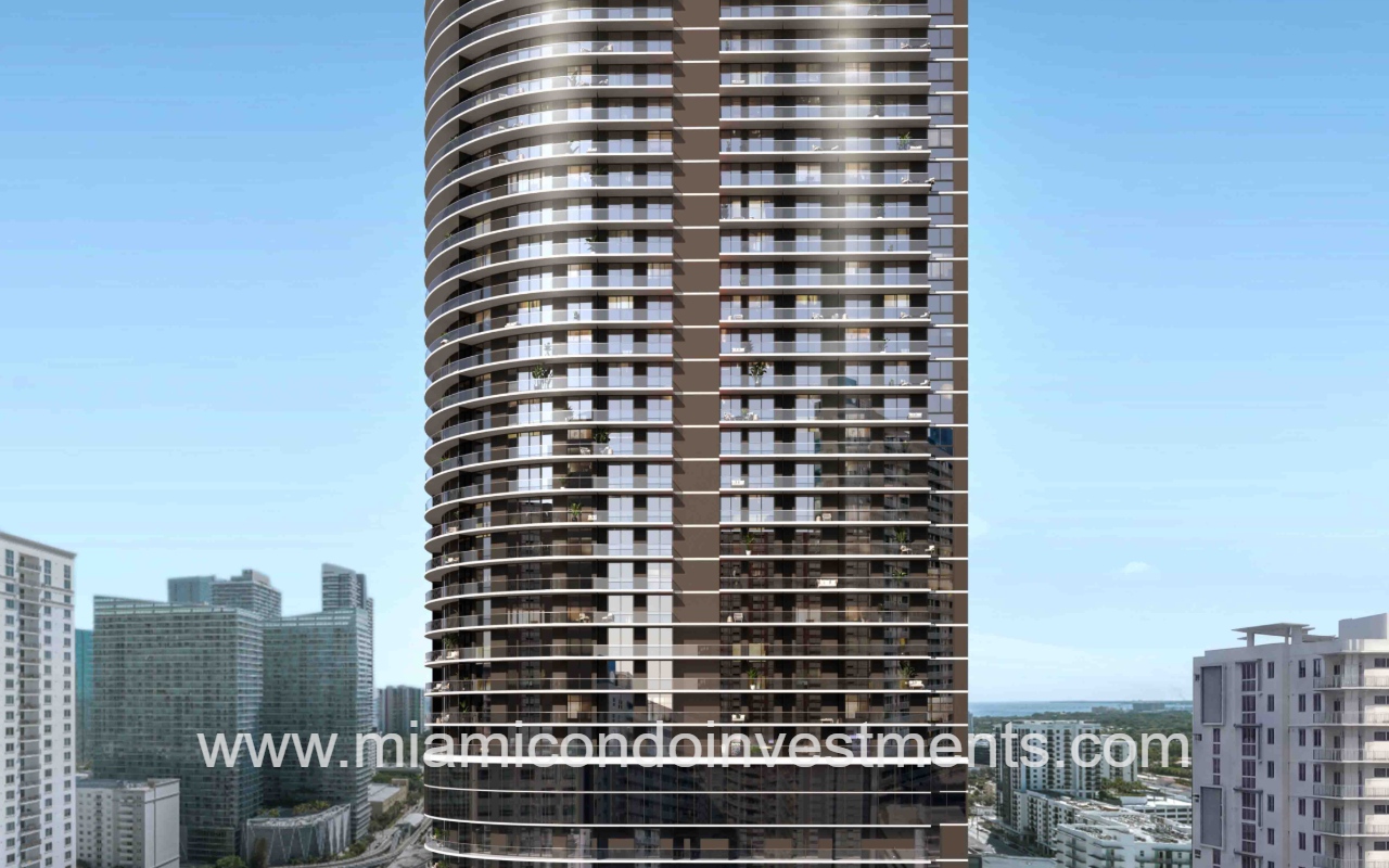 One Twenty Brickell Signature Residences drone view of building
