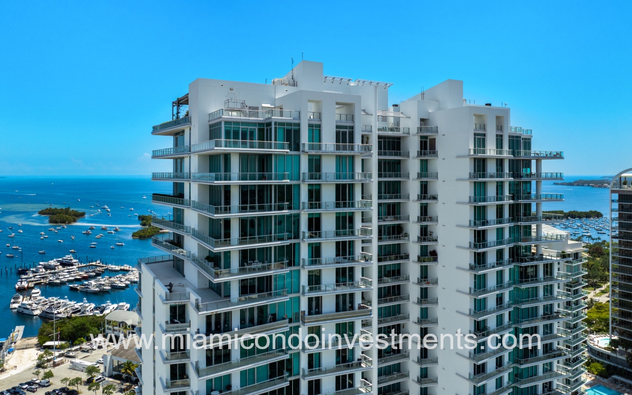 Grovenor House condos drone view of top corner angle of building