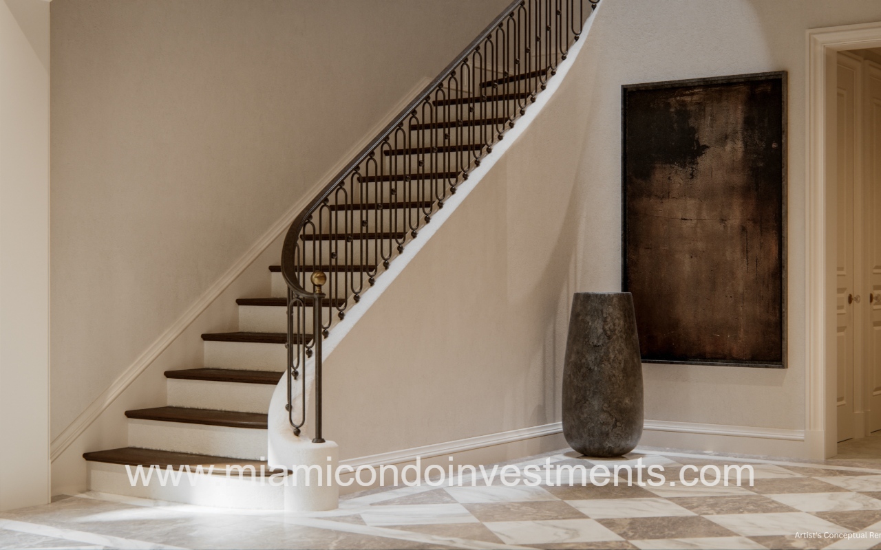 The George interior foyer and bottom of staircase