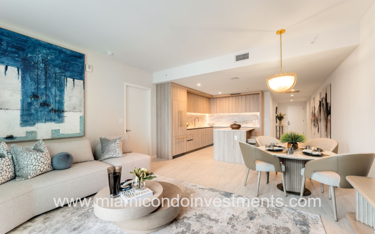 Viceroy Brickell view of living area long view facing entry