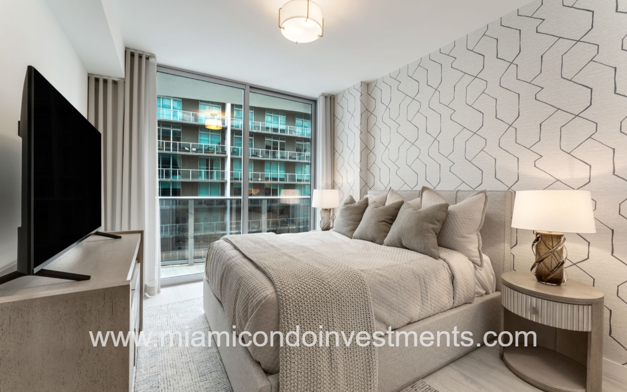 Viceroy Brickell primary bedroom with floor-to-ceiling-windows