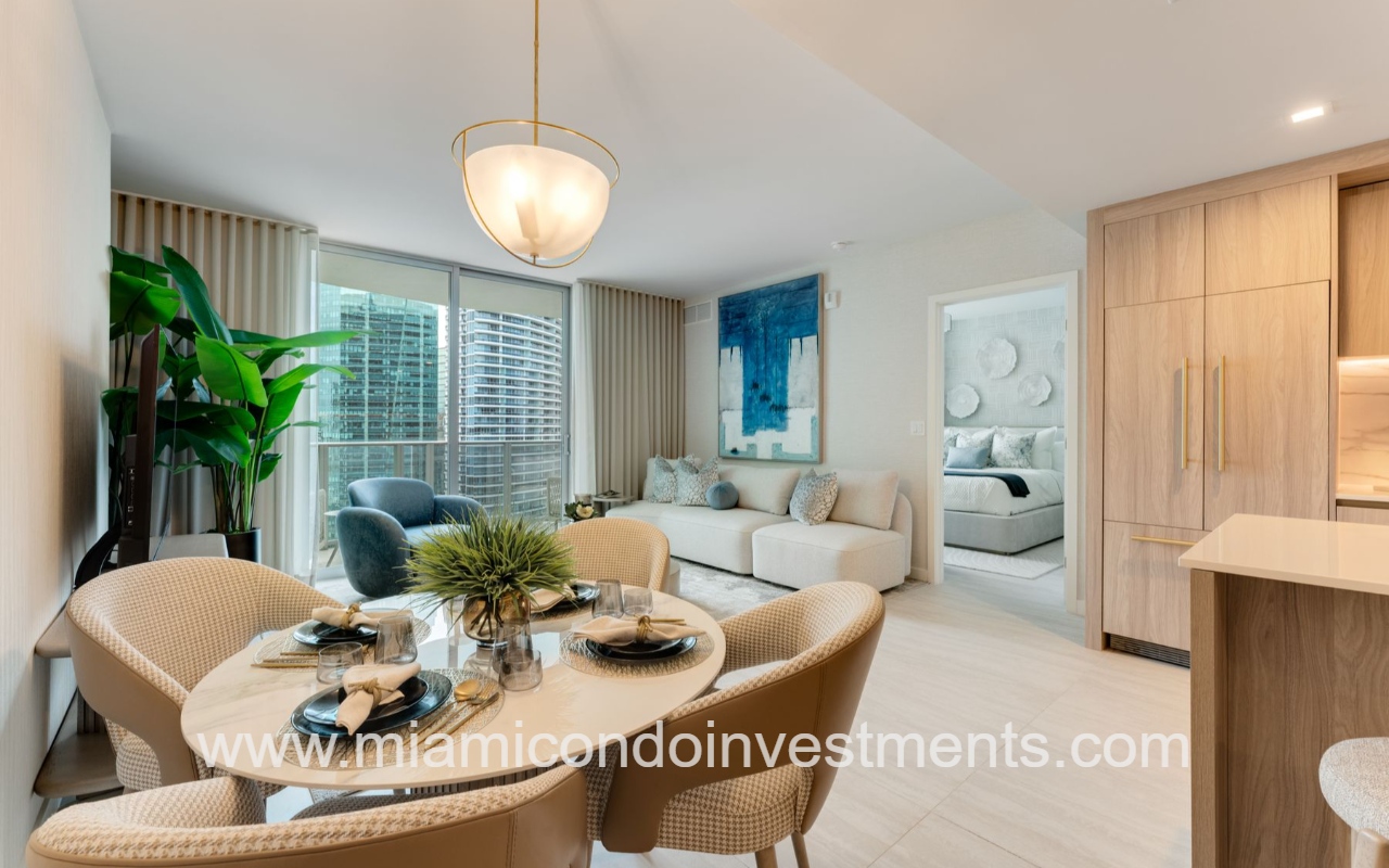 Viceroy Brickell view facing dining and living area